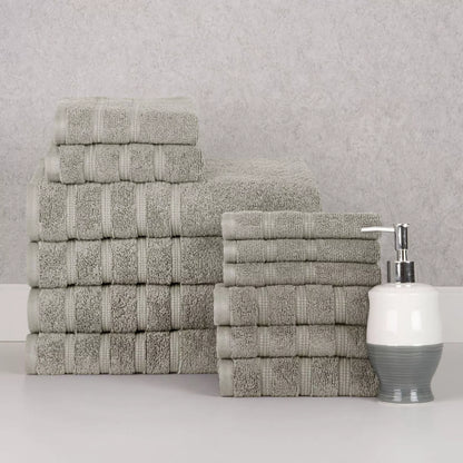 Skorter | 12-piece set: Bibb Home Zero Twist Egyptian cotton towel set