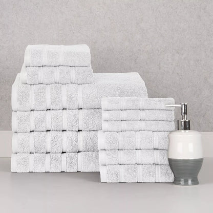 Skorter | 12-piece set: Bibb Home Zero Twist Egyptian cotton towel set