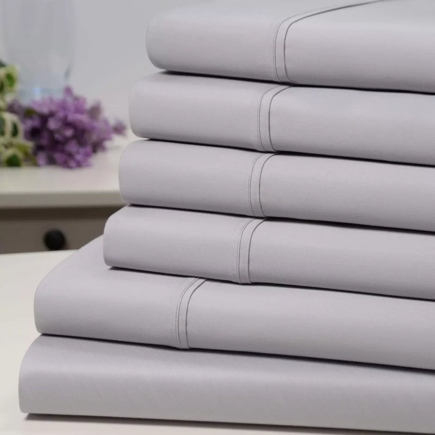 Skorter | 6-piece set: Kathy Ireland 1500 thread count bamboo cotton bedding set