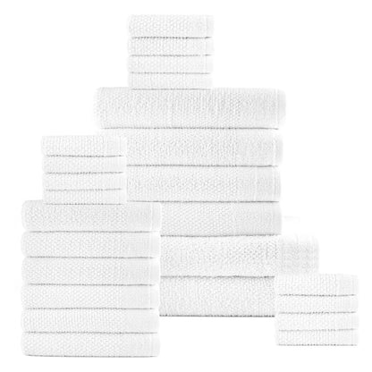 Skorter | 24-piece set: Dan River Popcorn cotton bath towel set