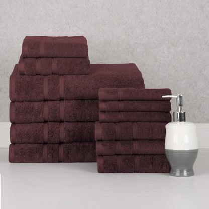 Skorter | 12-piece set: Bibb Home Zero Twist Egyptian cotton towel set