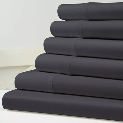 Skorter | 6-piece set: Kathy Ireland 1500 thread count bamboo cotton bedding set