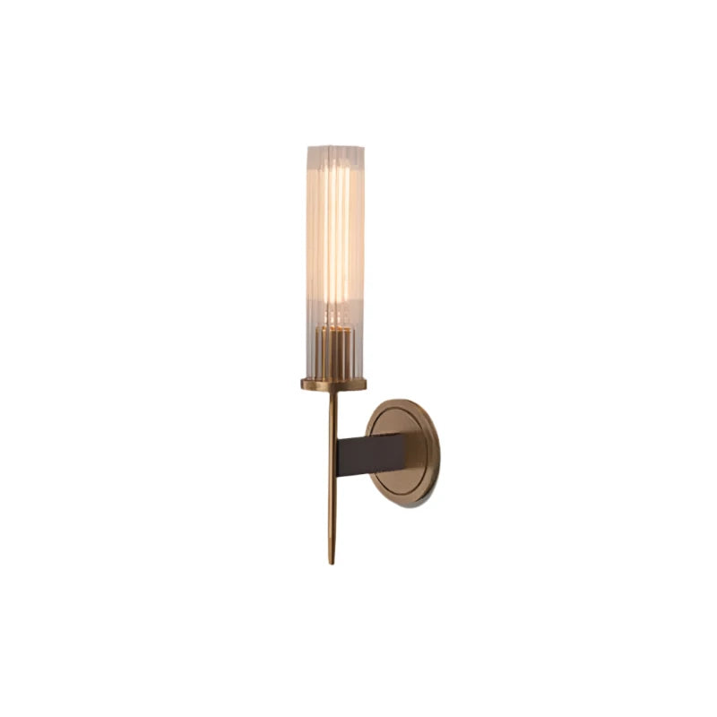Skorter | Möni | Modern Wall Lamp with Ribbed Glass and Brass Finish