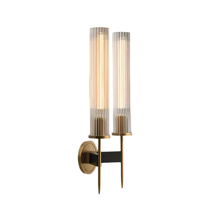 Skorter | Möni | Modern Wall Lamp with Ribbed Glass and Brass Finish
