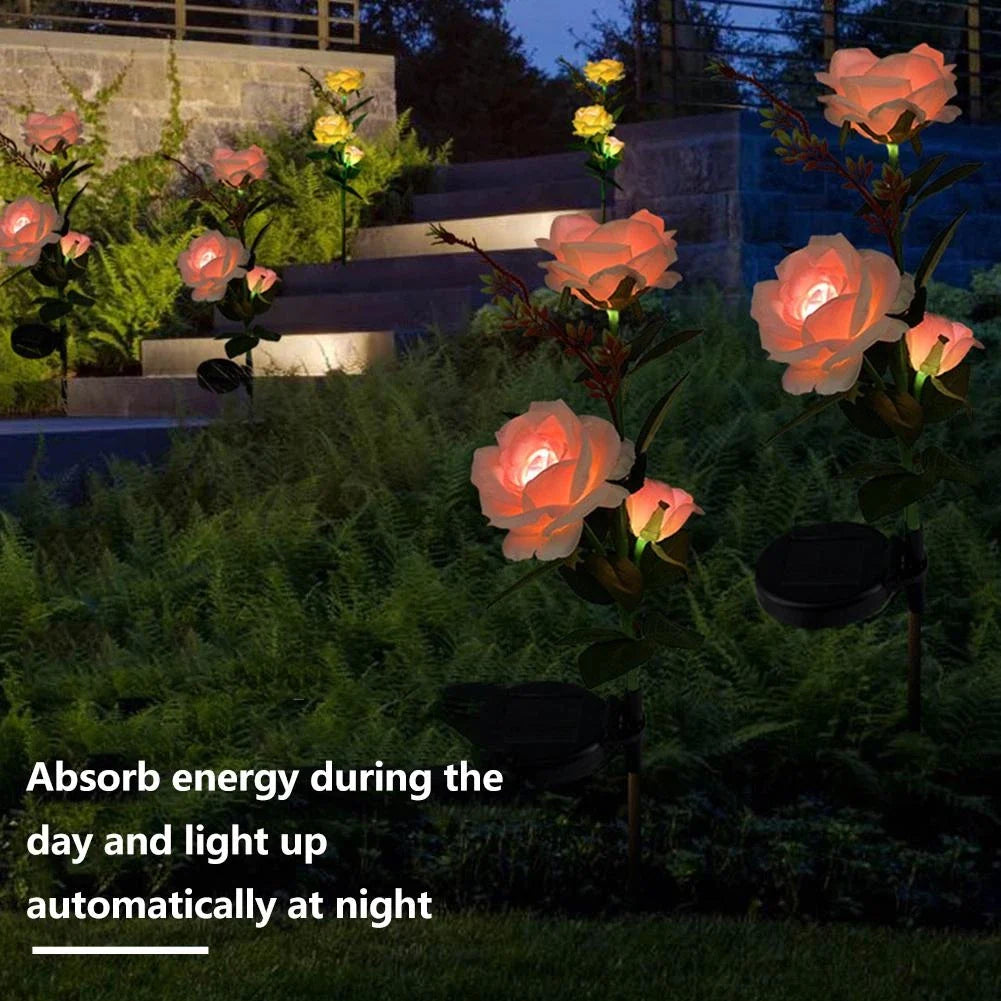 Skorter | Solar-powered rose lights – garden stakes with solar panel for decorative lighting