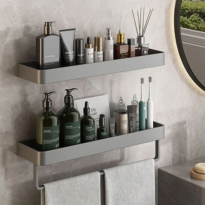 Skorter | Contemporary, elegant bathroom shelves in gray