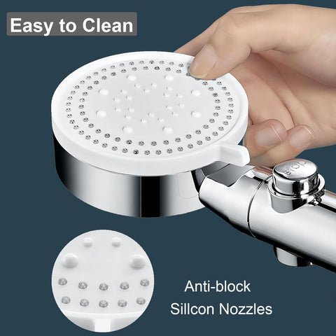 Skorter | 5-Mode Shower Head for Low Pressure | Stop Button for Easy Water Control