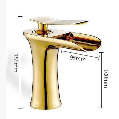 Single Handle Gold Bathroom Faucet - SKØRTER