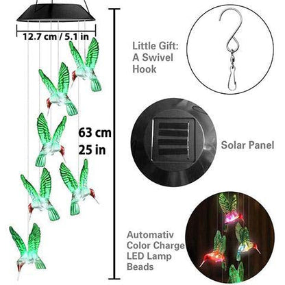Skorter | Solar-powered Hummingbird Wind Chimes