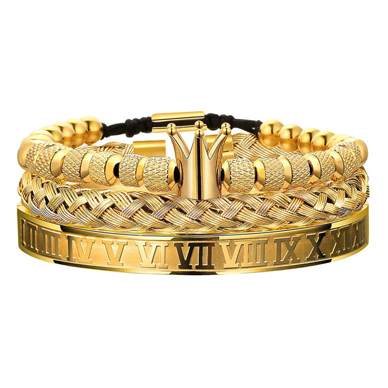 Skorter | Crown Braided Letter Bracelet