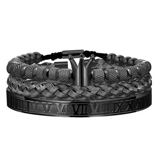 Skorter | Crown Braided Letter Bracelet