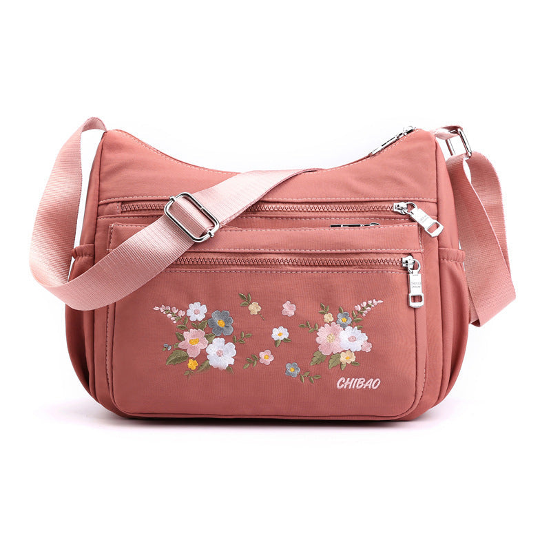 Skorter | Embroidered Flower Shoulder Bag
