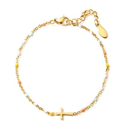 Skorter | Adjustable Cross Bracelet for Friendship & Faith – Silver or Gold – Gift Box Option