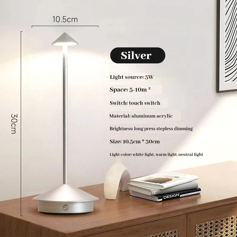 Skorter | Elegant rechargeable metallic table lamp