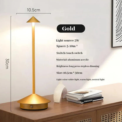 Skorter | Elegant rechargeable metallic table lamp