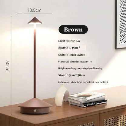 Skorter | Elegant rechargeable metallic table lamp