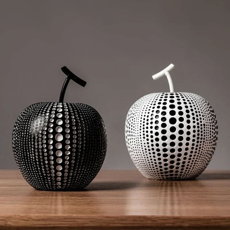 Skorter | MonoApple Decorative Figurine – Black & White Polka Dot Apple