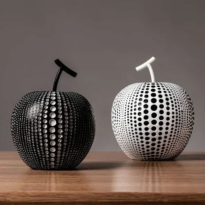 Skorter | MonoApple Decorative Figurine – Black & White Polka Dot Apple