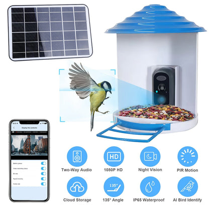Skorter | Smart Bird Feeding Station with Solar-Powered Camera 1080P HD AI Identification PIR