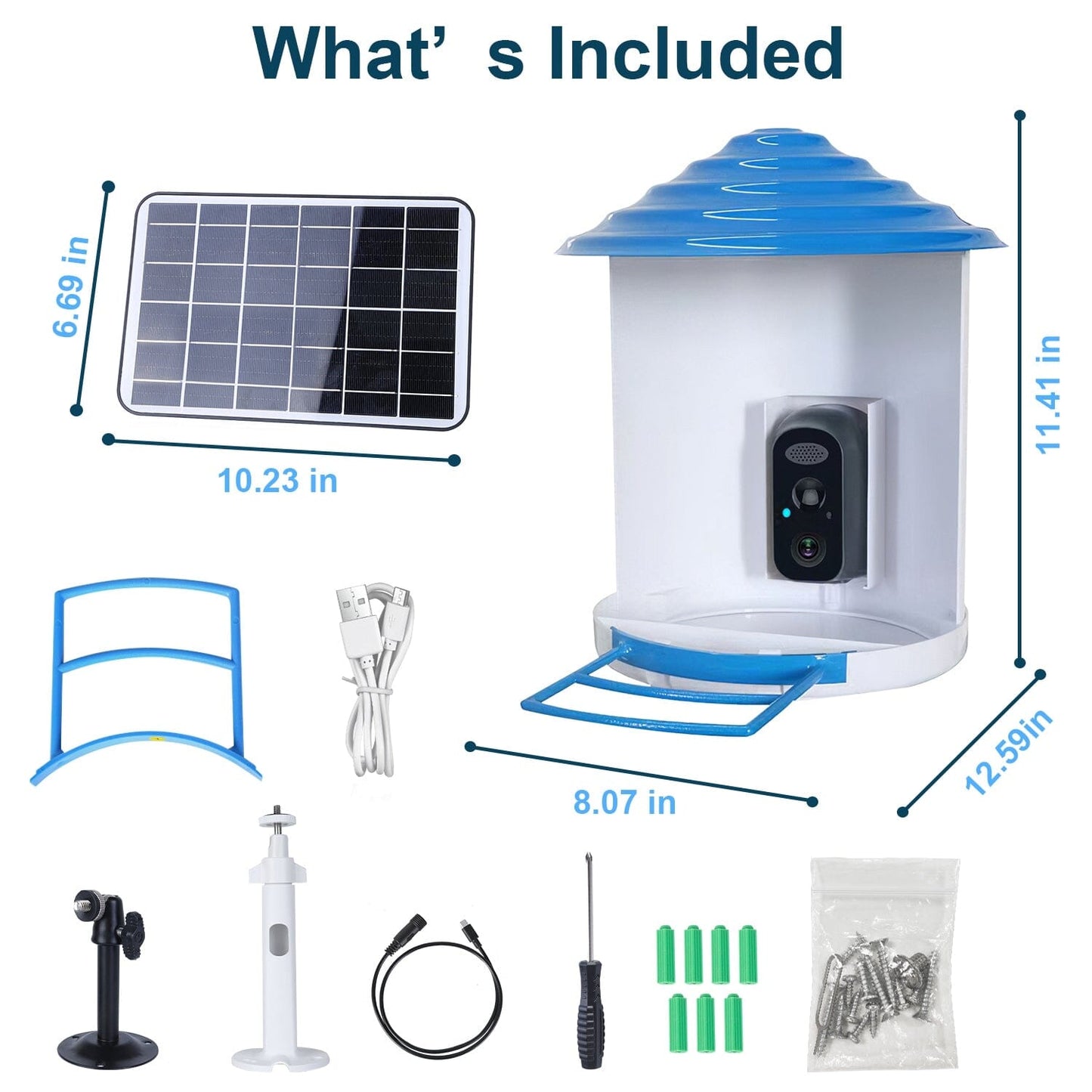 Skorter | Smart Bird Feeding Station with Solar-Powered Camera 1080P HD AI Identification PIR