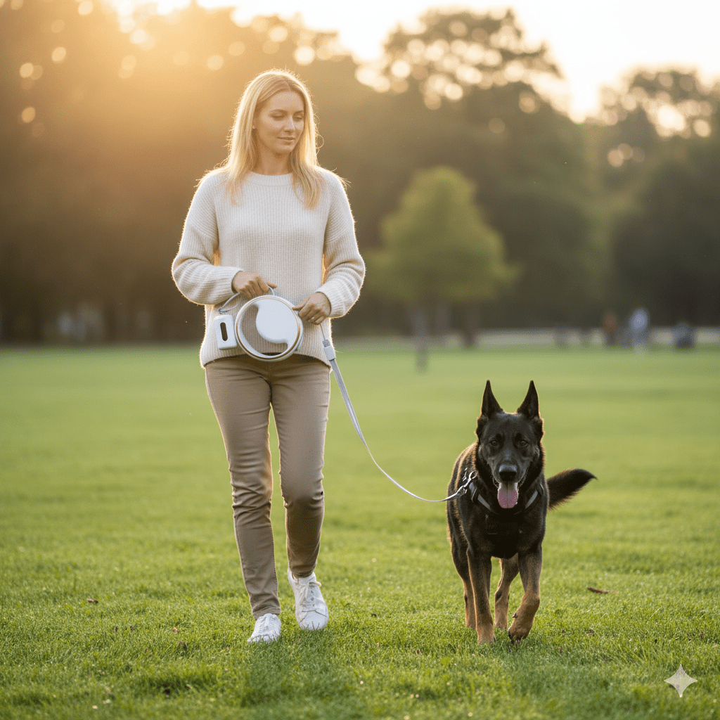 Skorter | SmartLead – Automatic Dog Leash with LED Light and Waste Bag Holder