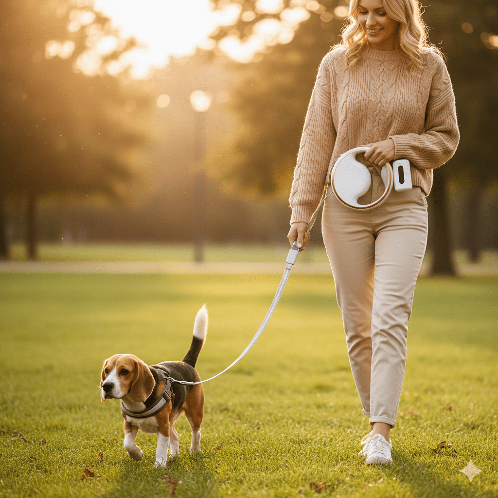Skorter | SmartLead – Automatic Dog Leash with LED Light and Waste Bag Holder