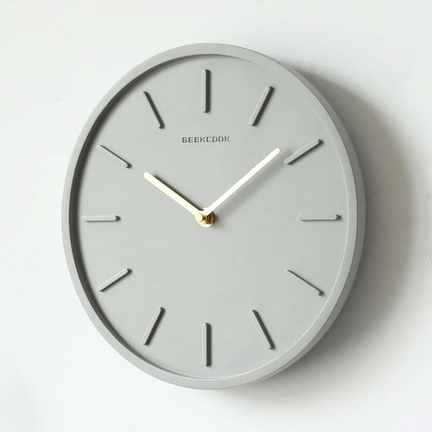 Skorter | Scandinavian Cement Wall Clock with Metal Pendulum