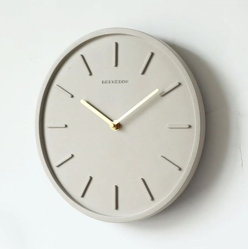 Skorter | Scandinavian Cement Wall Clock with Metal Pendulum