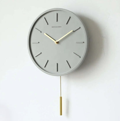 Skorter | Nordic Concrete Wall Clock with Metal Pendulum