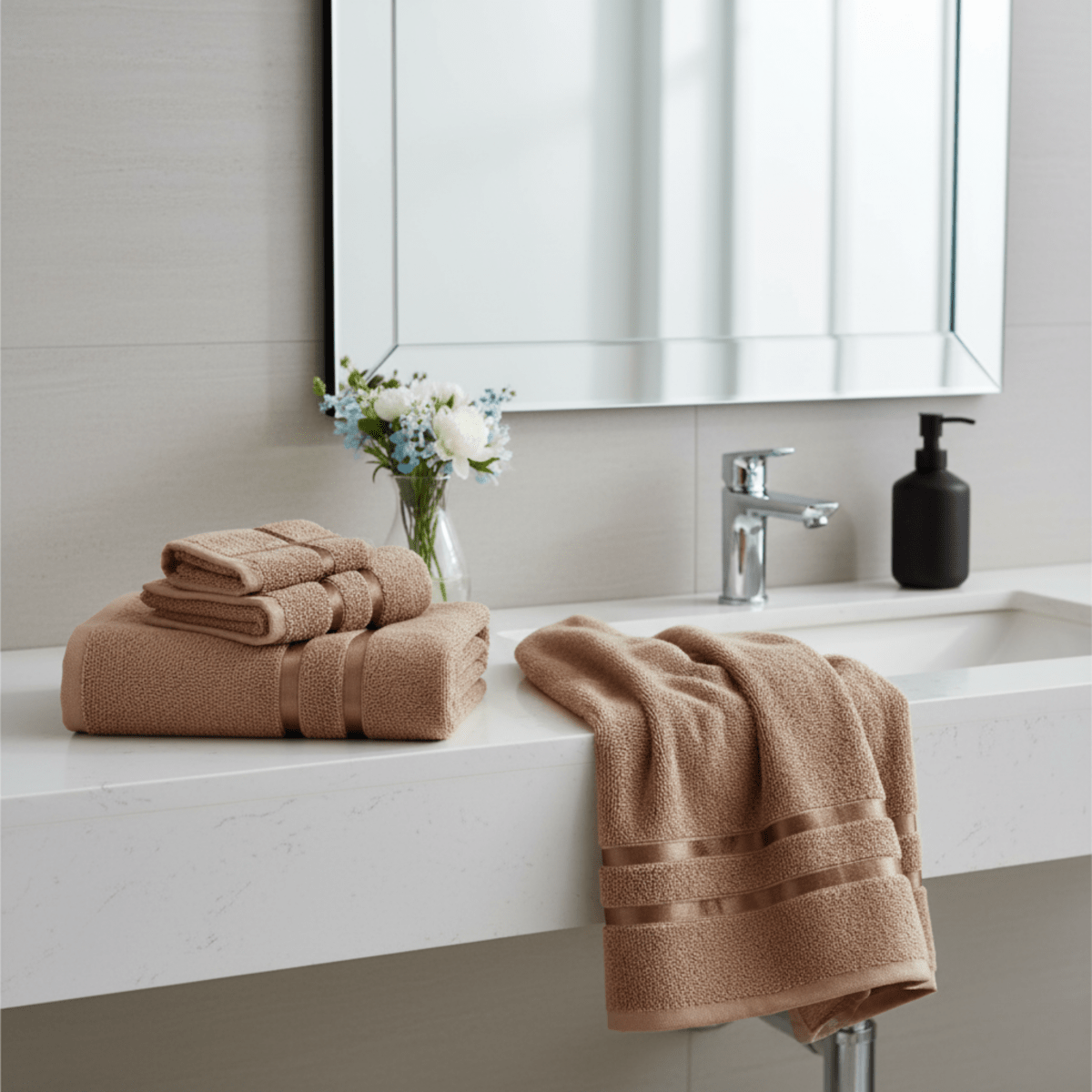 Skorter | Opulenze Roman Hand & Face Towels | Plush, lightweight towels designed for style and daily care