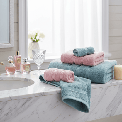Skorter | Opulenze Roman Hand & Face Towels | Plush, lightweight towels designed for style and daily care