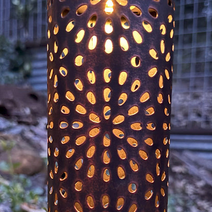 Skorter | Cylindrical metal outdoor solar lights for the garden, set of two