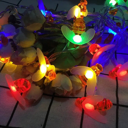 Skorter | Solar Honey Bee String Lights - Waterproof Lights for Garden, Christmas, Wedding, Party Outdoor Lighting