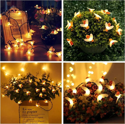 Skorter | Solar Honey Bee String Lights - Waterproof Lights for Garden, Christmas, Wedding, Party Outdoor Lighting