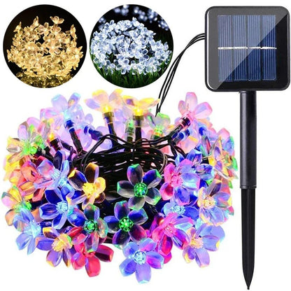 Skorter | Solar Cherry Blossom String Lights – Waterproof Fairy Lighting for Gardens, Weddings, Parties, & Christmas Décor