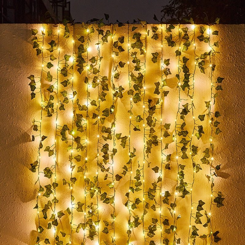 Skorter | IvyGlow Solar Light Chain Ivy | Waterproof | LED Mood Light for Garden & Balcony | Decor for Outdoor Areas