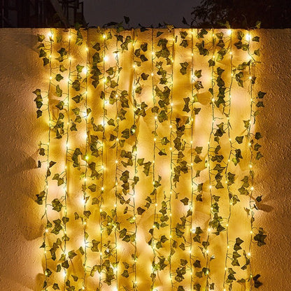 Skorter | IvyGlow Solar Light Chain Ivy | Waterproof | LED Mood Light for Garden & Balcony | Decor for Outdoor Areas