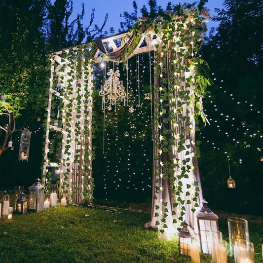 Skorter | IvyGlow Solar Light Chain Ivy | Waterproof | LED Mood Light for Garden & Balcony | Decor for Outdoor Areas
