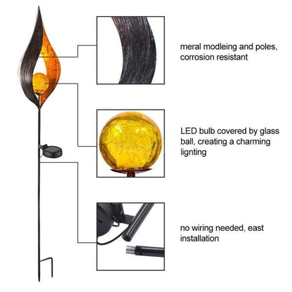 Skorter | Solar Energy LED Simulated Flame Light Lawn Lantern Lamp Waterproof Outdoor Light