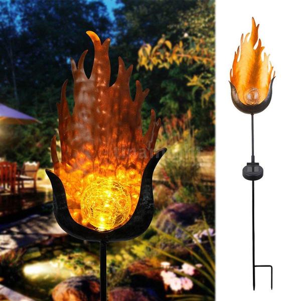 Skorter | Solar Energy LED Simulated Flame Light Lawn Lantern Lamp Waterproof Outdoor Light