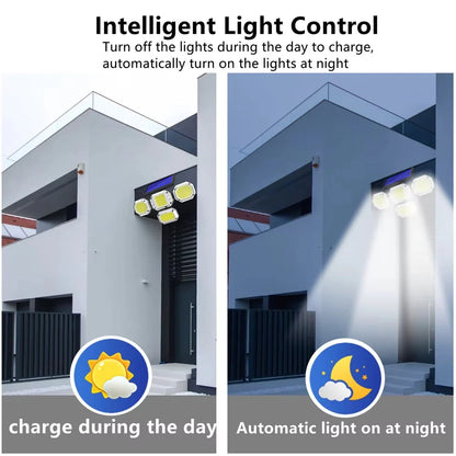 Skorter | Sunlight Outdoor with Remote Control Double Motion Sensor Light 306/208 Led Wall Lamp IP65 Spotlight Outdoor Garage Lighting