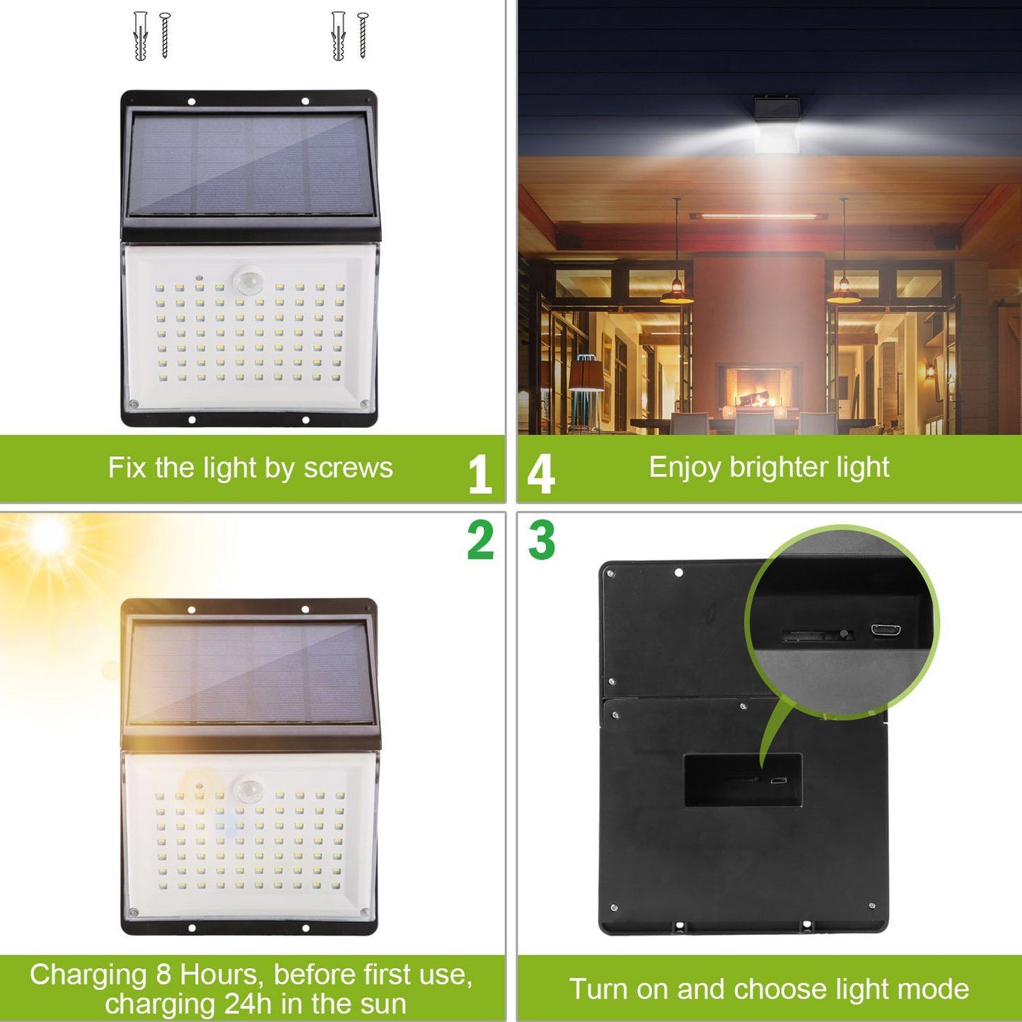 Skorter | Sollys 88 LED Outdoor Wall Lamps