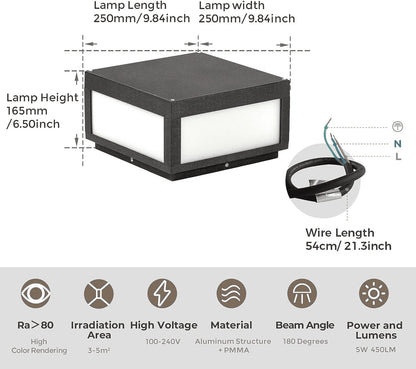 Solar Outdoor Modern Post Light - SKØRTER