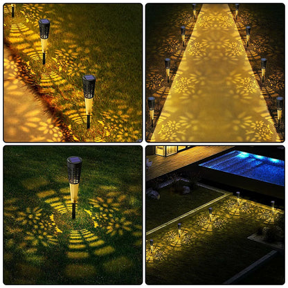 Solar Pathway Lights Hollow out Decor IP54 Waterproof Solar Powered Garden Light - SKØRTER