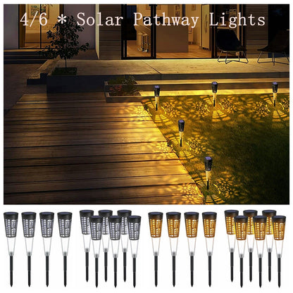 Solar Pathway Lights Hollow out Decor IP54 Waterproof Solar Powered Garden Light - SKØRTER