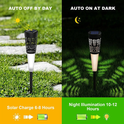 Solar Pathway Lights Hollow out Decor IP54 Waterproof Solar Powered Garden Light - SKØRTER