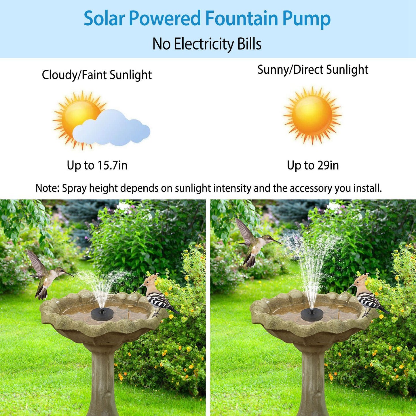 Skorter | Solar-powered fountain pump with LED lights