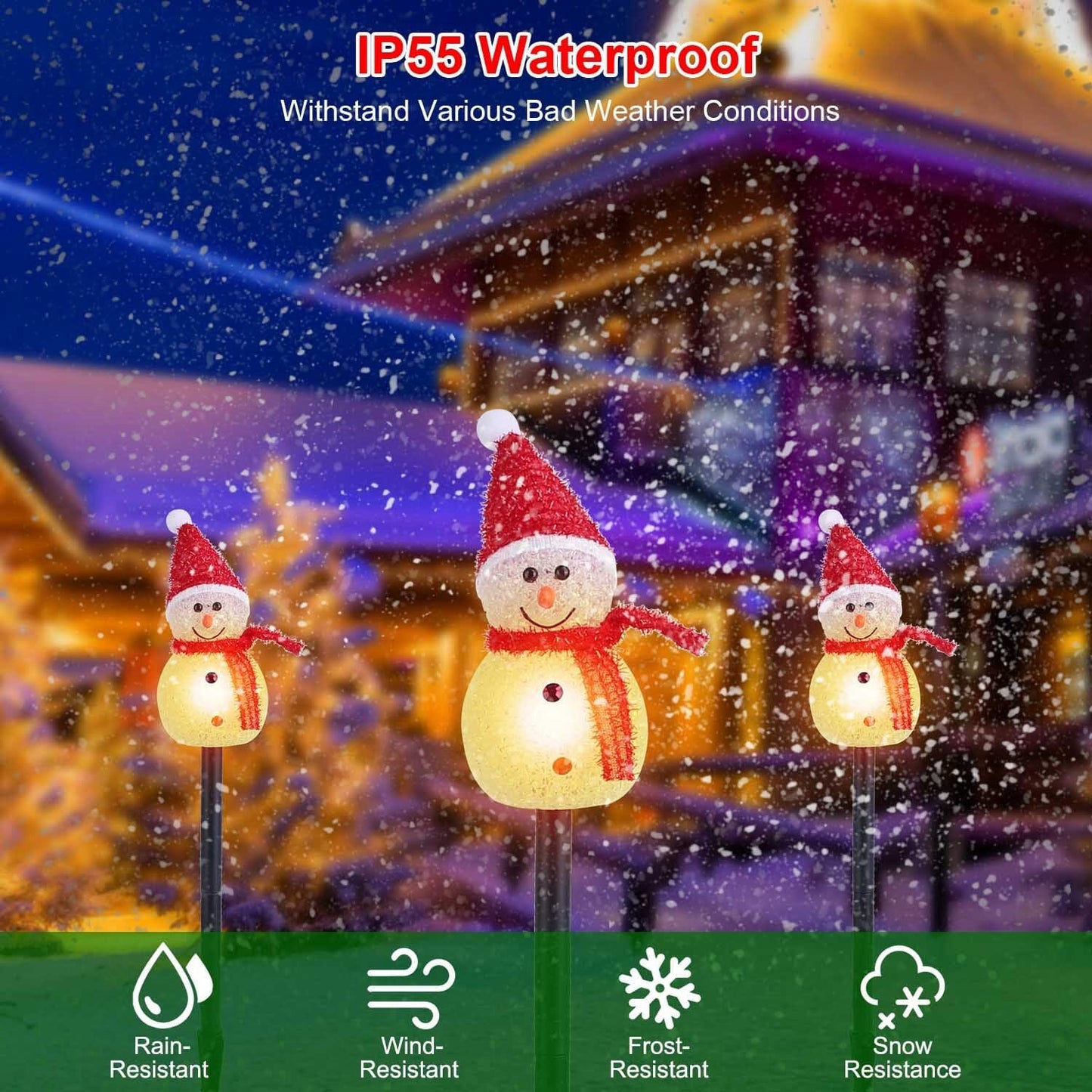 Skorter | Solar Energy Rated Lamp 3 Snowmen Garden Stake Light