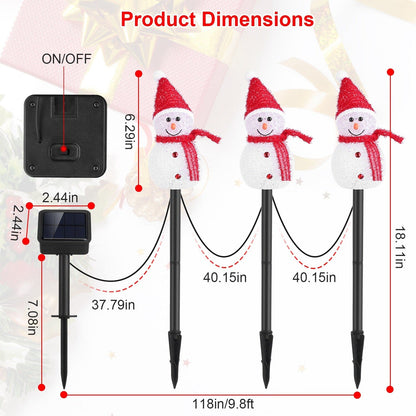 Skorter | Solar Energy Rated Lamp 3 Snowmen Garden Stake Light