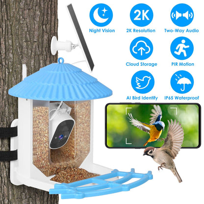 Skorter | Solar-powered smart bird feeder with PIR motion AI two-way sound